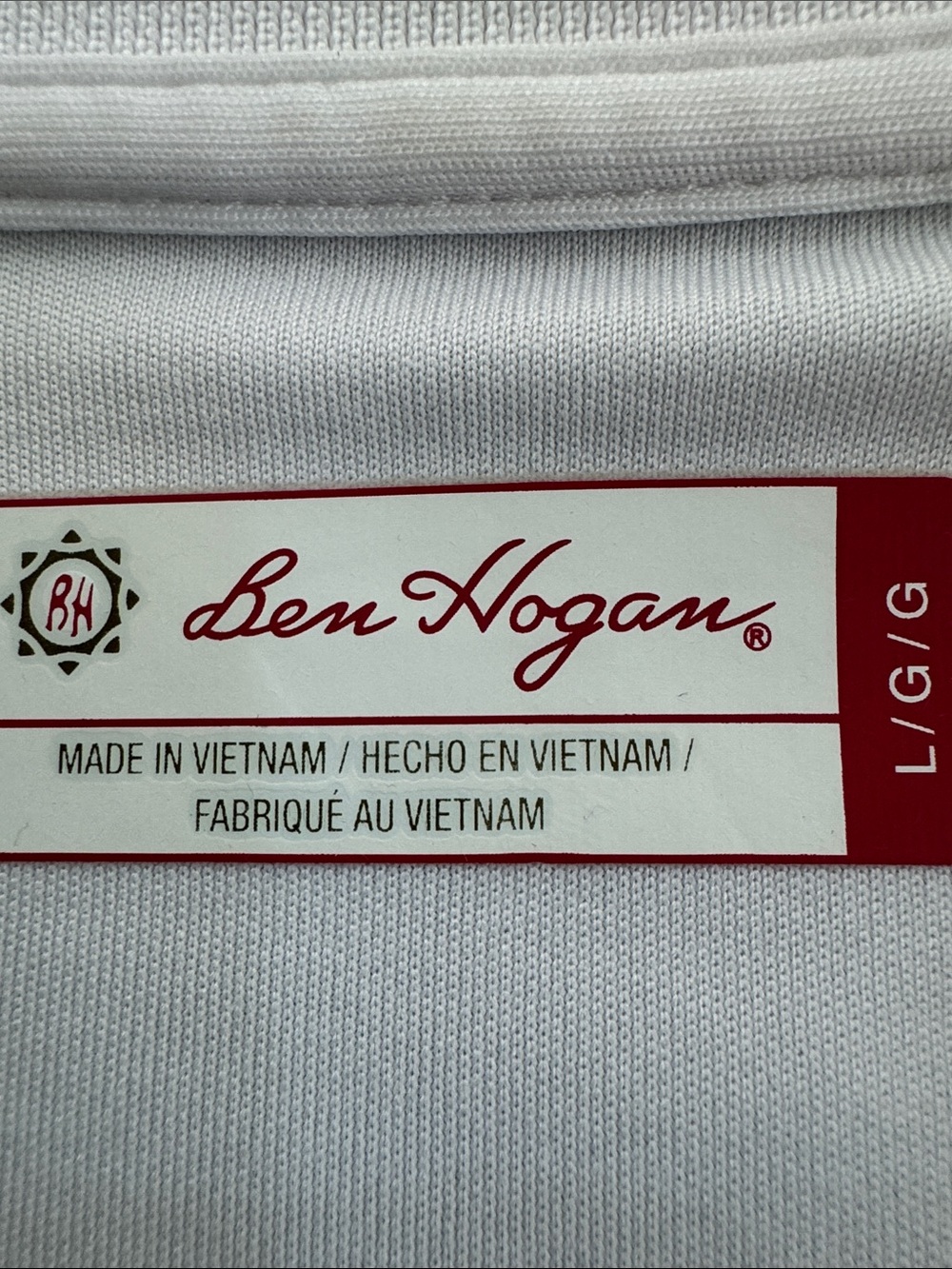 Ben Hogan Men's White Polo Shirt with Subtle Gray Graphic - Picture 2 of 6